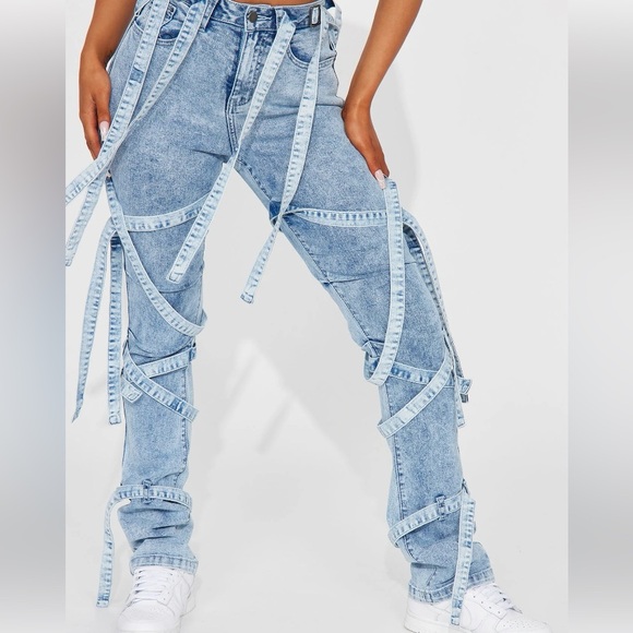 Fashion Nova Jeans/Fashion Nova Women's Strapped In Stretch Skinny Jean, - Picture 6 of 12